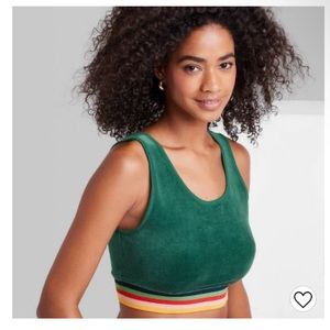 Wild Fable Velour Cropped Tank Top, NWT.